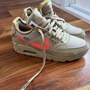Off-White Women's Sneakers in Tan and Coral